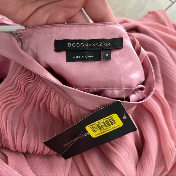 BCBG Maxazria Pink Halter Silk Beaded Halter Long Evening Dress NWT 8 - Picture 8 of 11